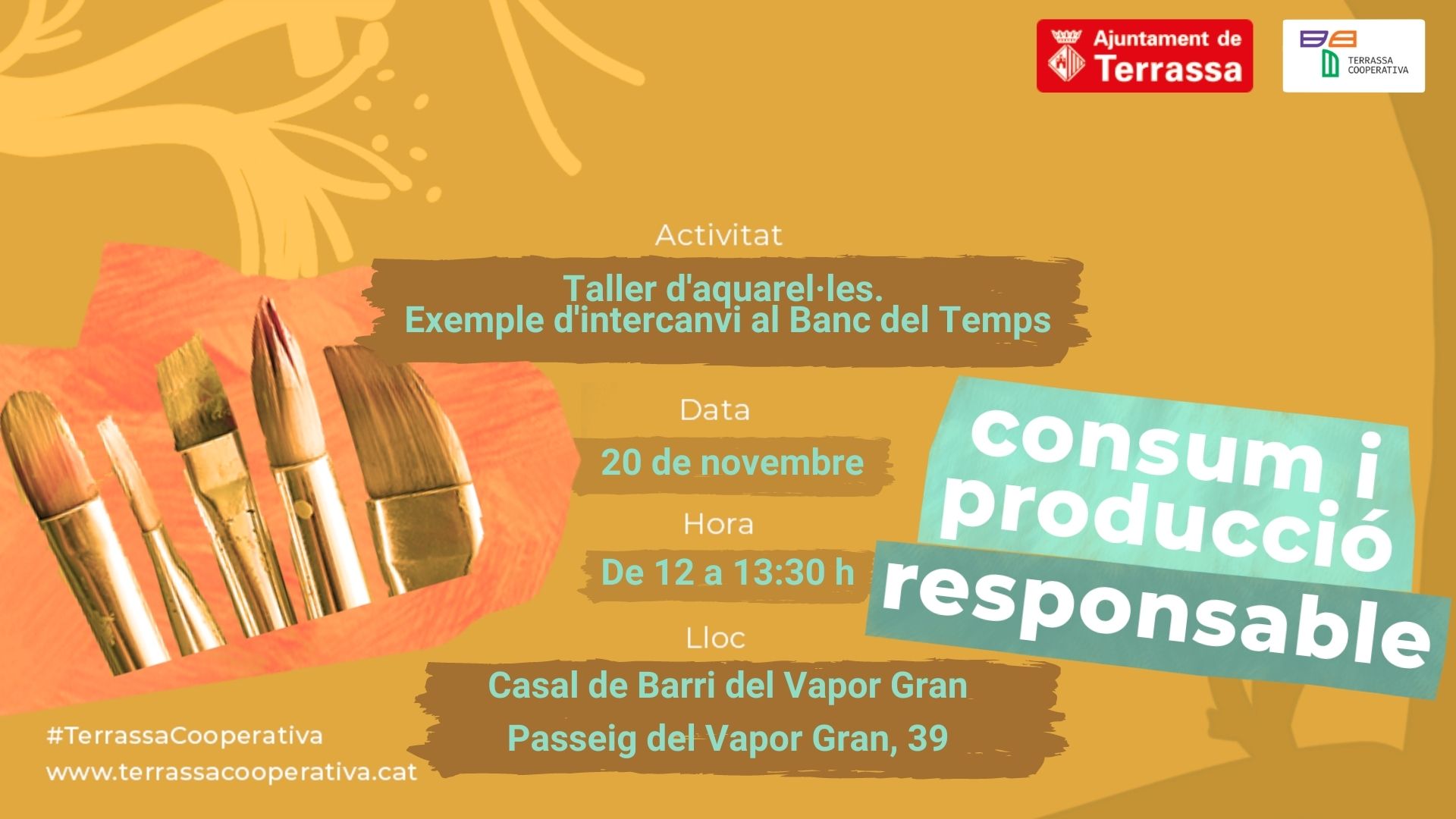 Taller d'aquarel·les. Exemple d'intercanvi al banc del temps