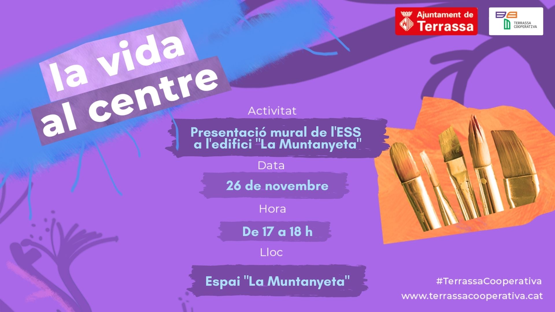 Presentació del mural de l'ESS a l'edifici la Muntanyeta